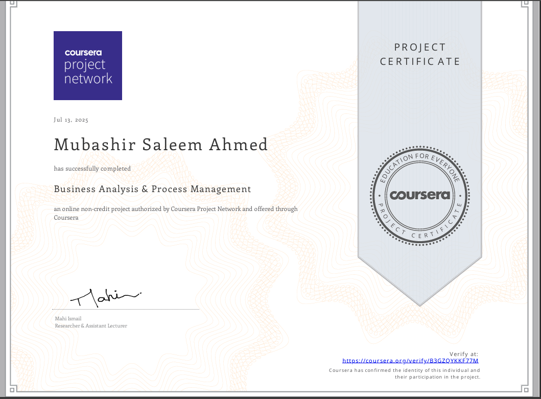Coursera Certificate